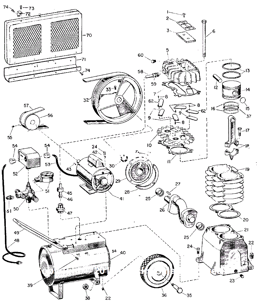 Air-Compressor Parts Diagram and Parts List for FL3206  Campbell Hausfeld Compressor